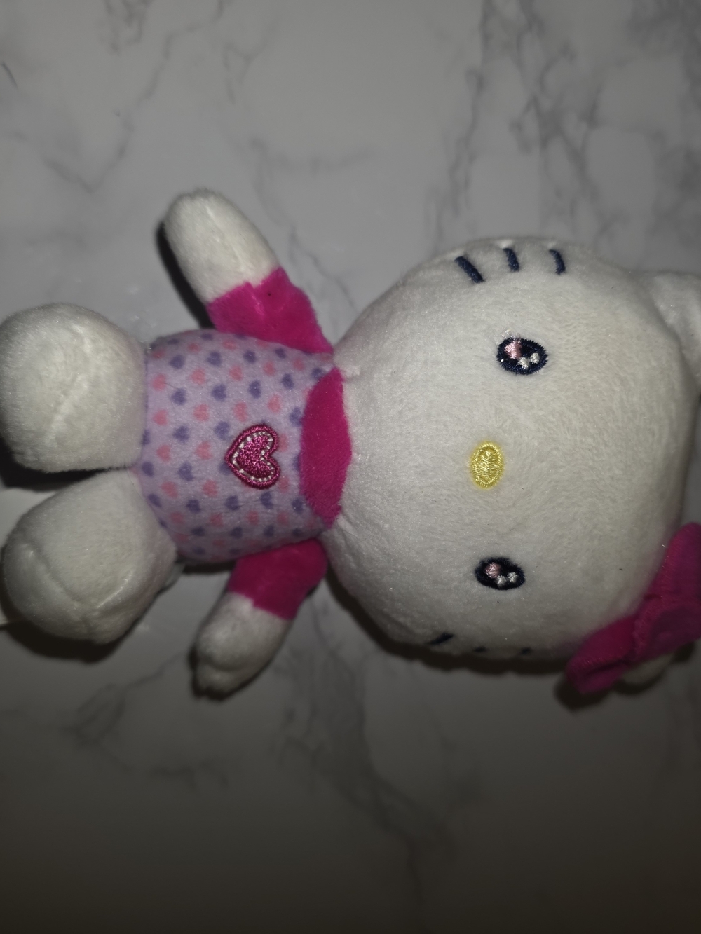Sanrio White and Hot Pink Hello Kitty Plush with Heart Patch